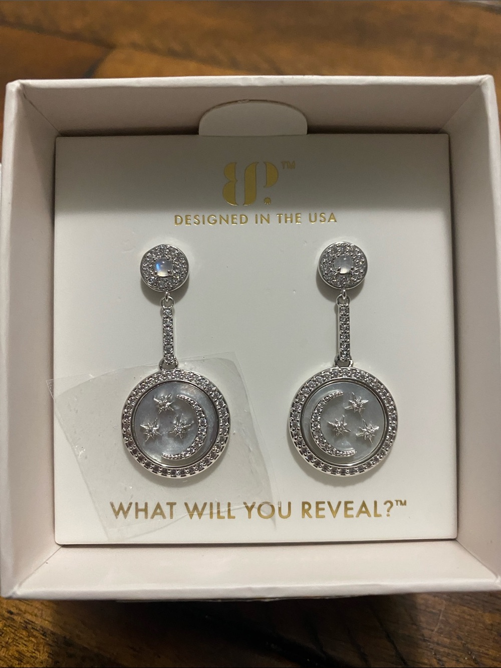Bomb Party Halo Earrings - Genuine Moonstone - Rhodium Plating - Sweet Reverie